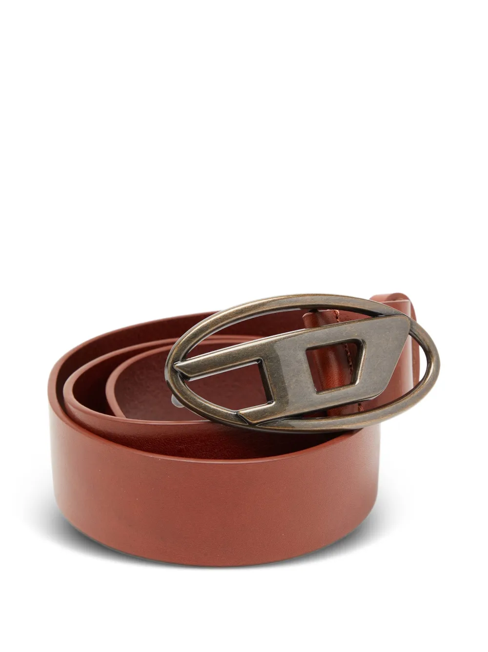 Diesel B-1dr Logo-buckle Leather Belt In Brown