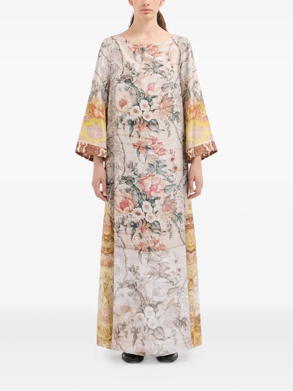 Pierre-Louis Mascia floral silk maxi dress - Beige