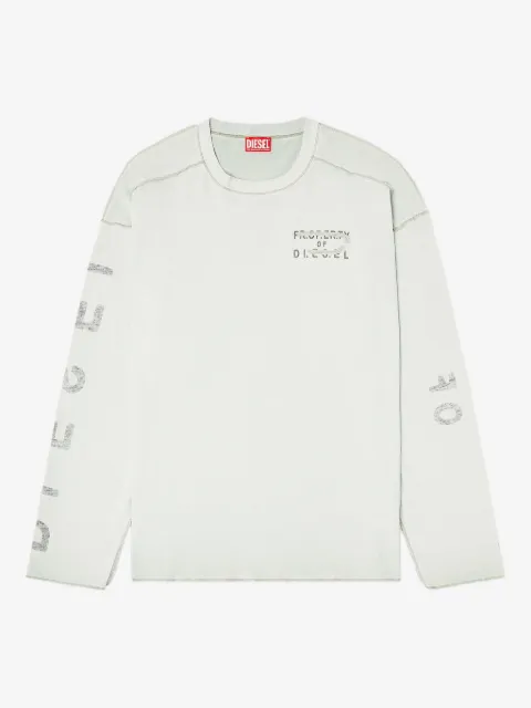 Diesel relaxed long-sleeve T-shirt with printed sleeves