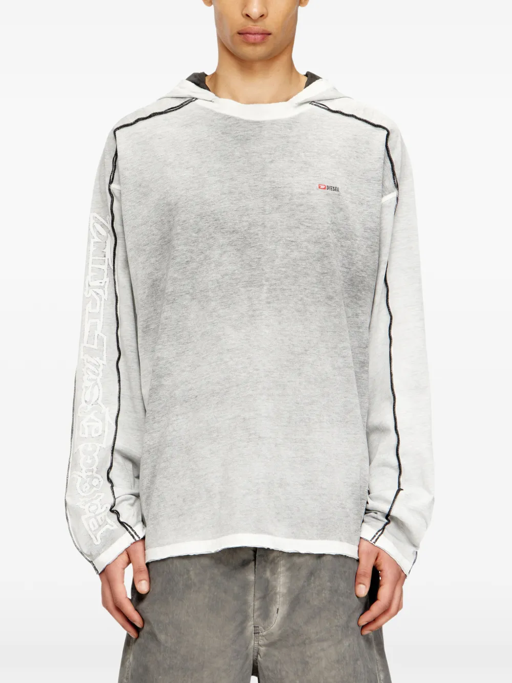  Diesel T-riven Long-sleeve Hoodie - Grey 