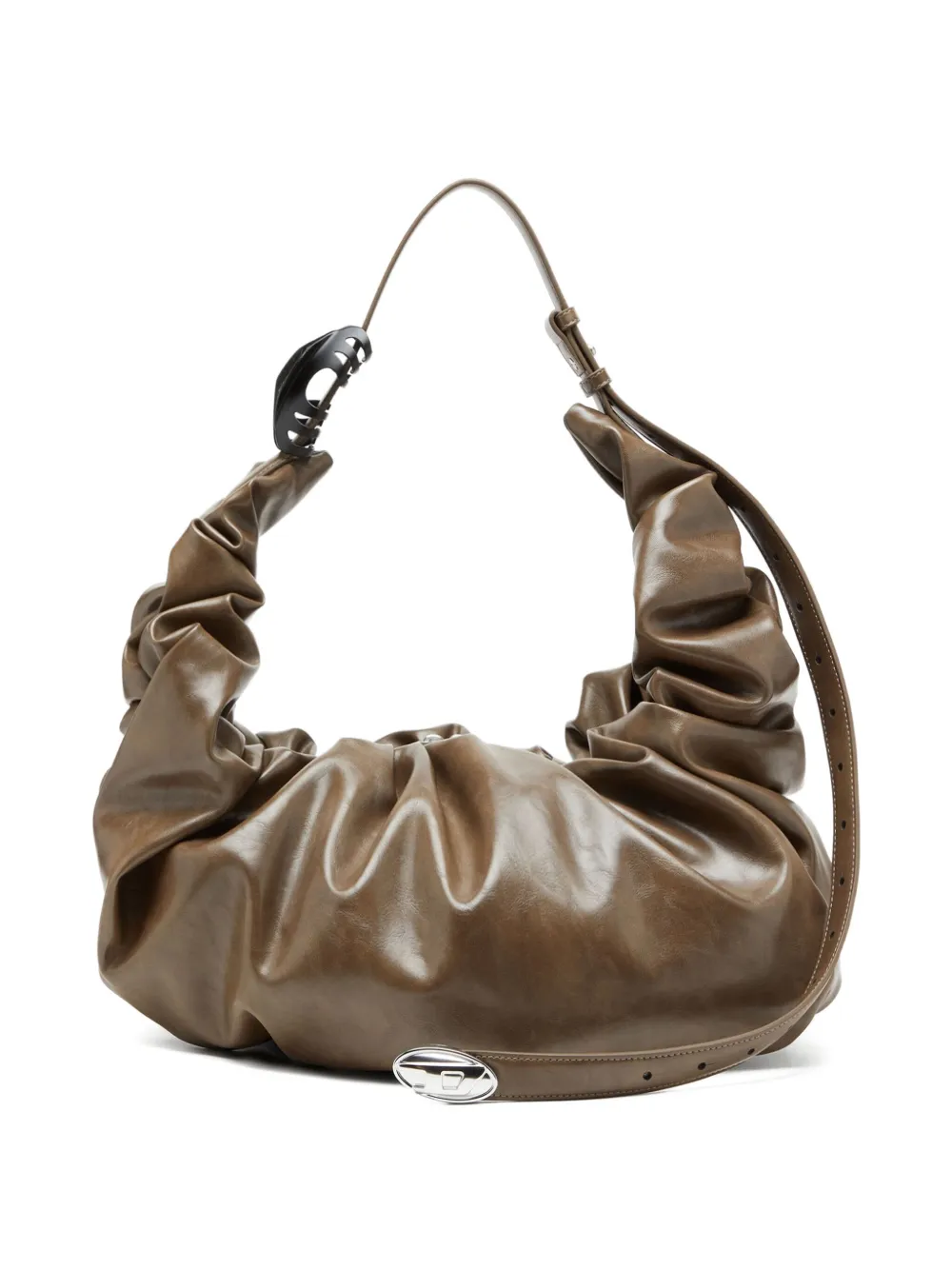 Diesel large Grab-D gathered shoulder bag - Bruin