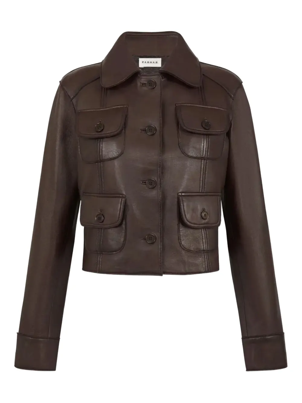 P.A.R.O.S.H. leather jacket | Brown | Image 1
