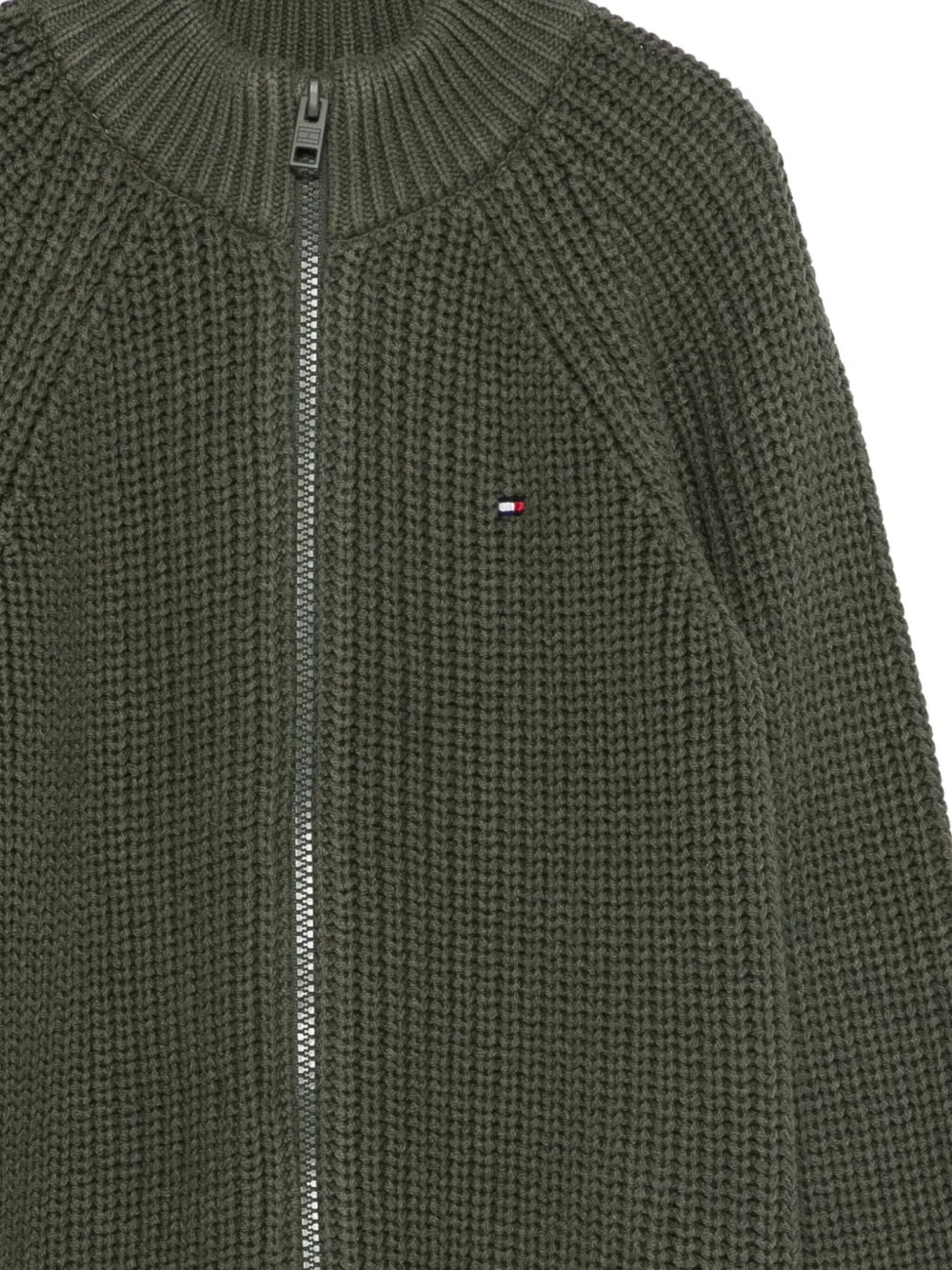 Tommy Hilfiger Junior Zip-up Cardigan In Green