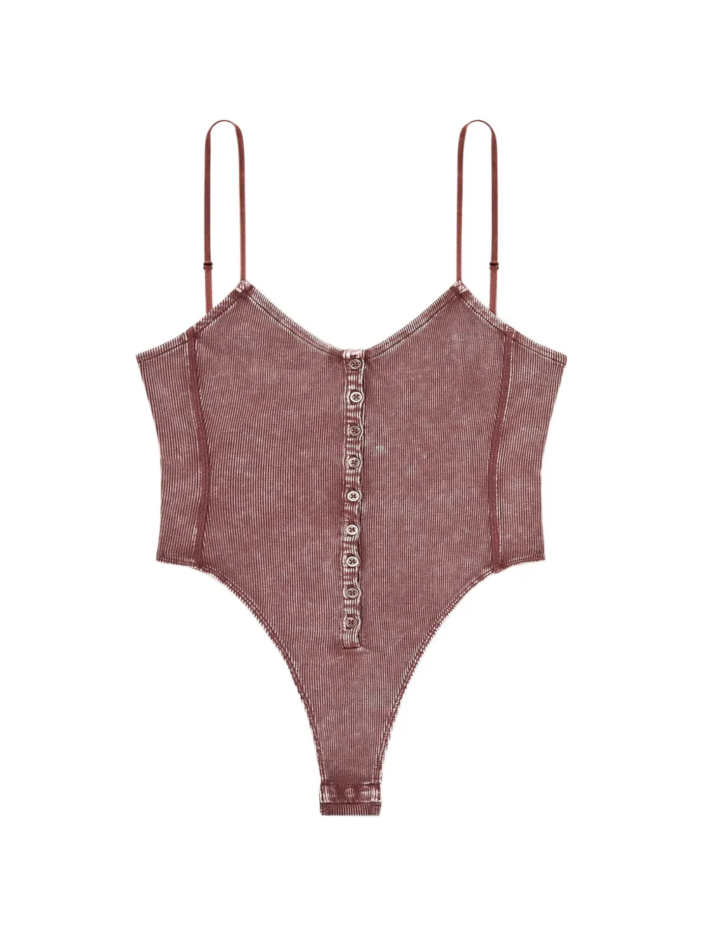 Diesel T-Ley ribbed button bodysuit - Marrone