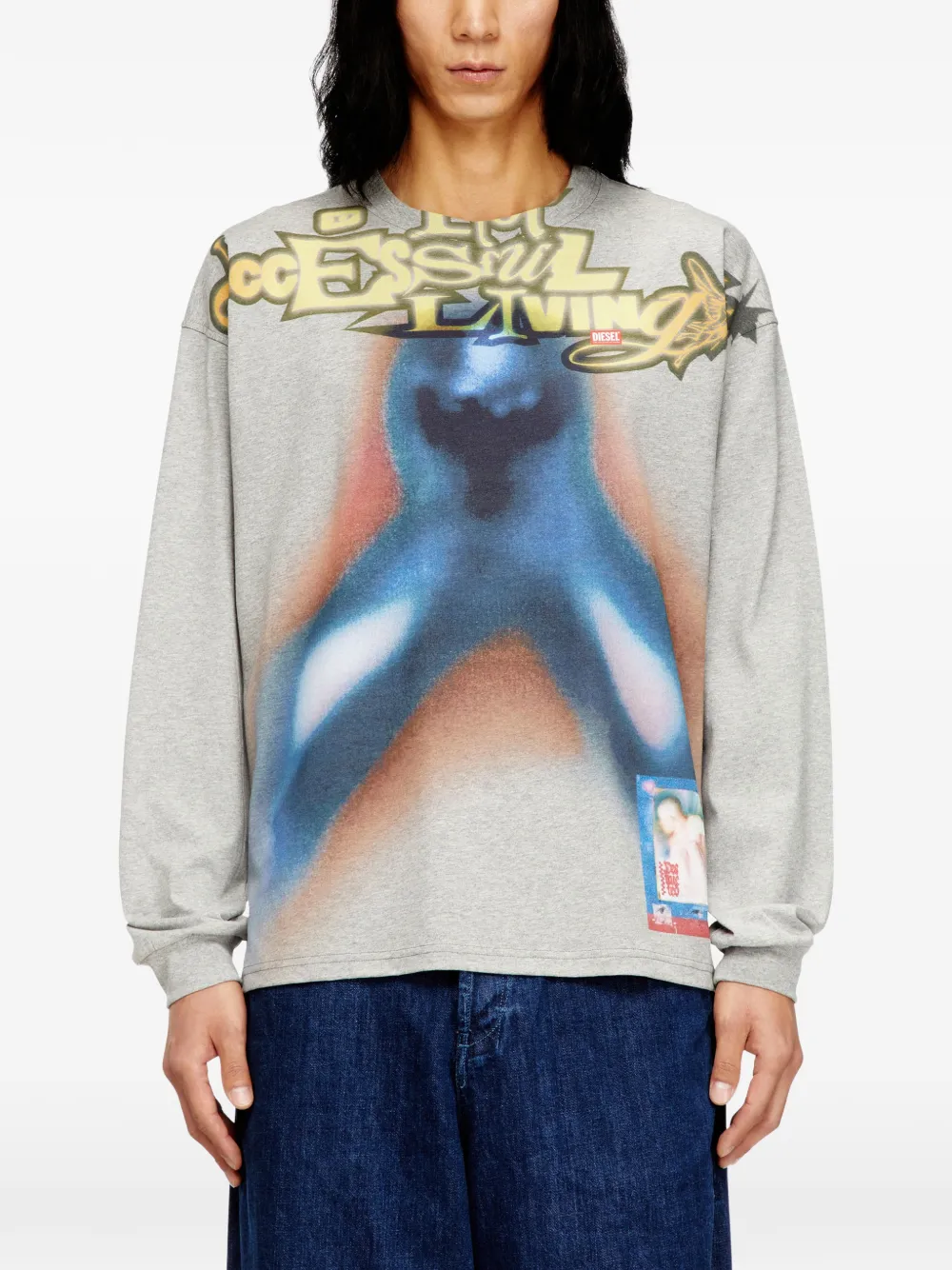 Diesel T-Boxt-Ls-V1 T-shirt Grijs
