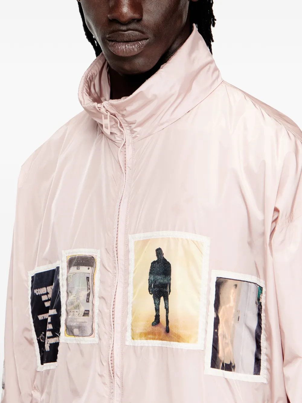 Diesel J-Claus-A-Gsbr bomberjack met grafische patch Roze