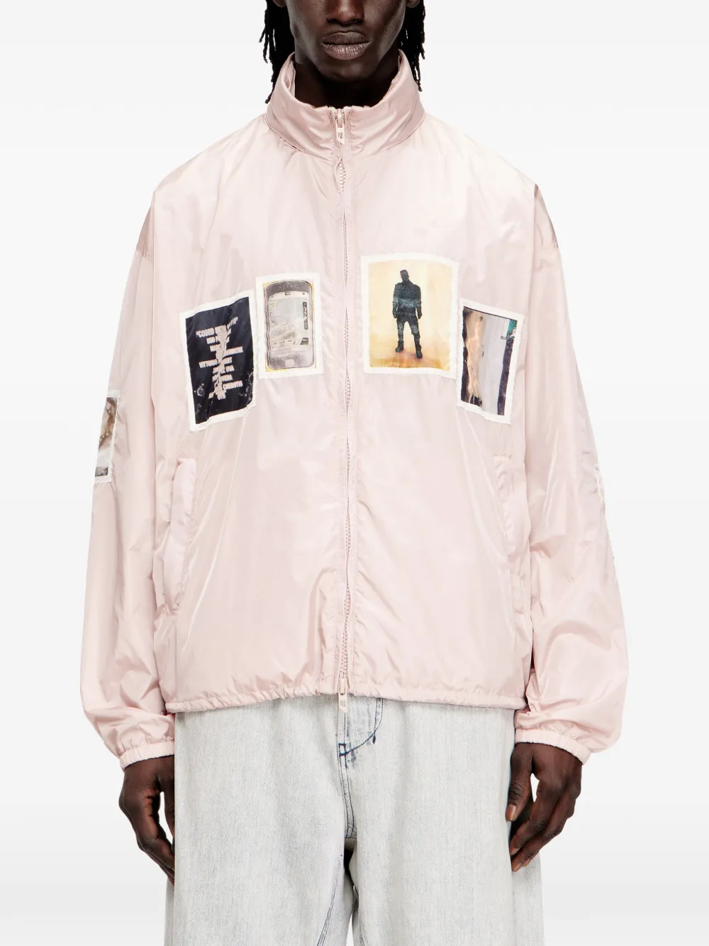 Diesel J-Claus-A-Gsbr bomberjack met grafische patch Roze