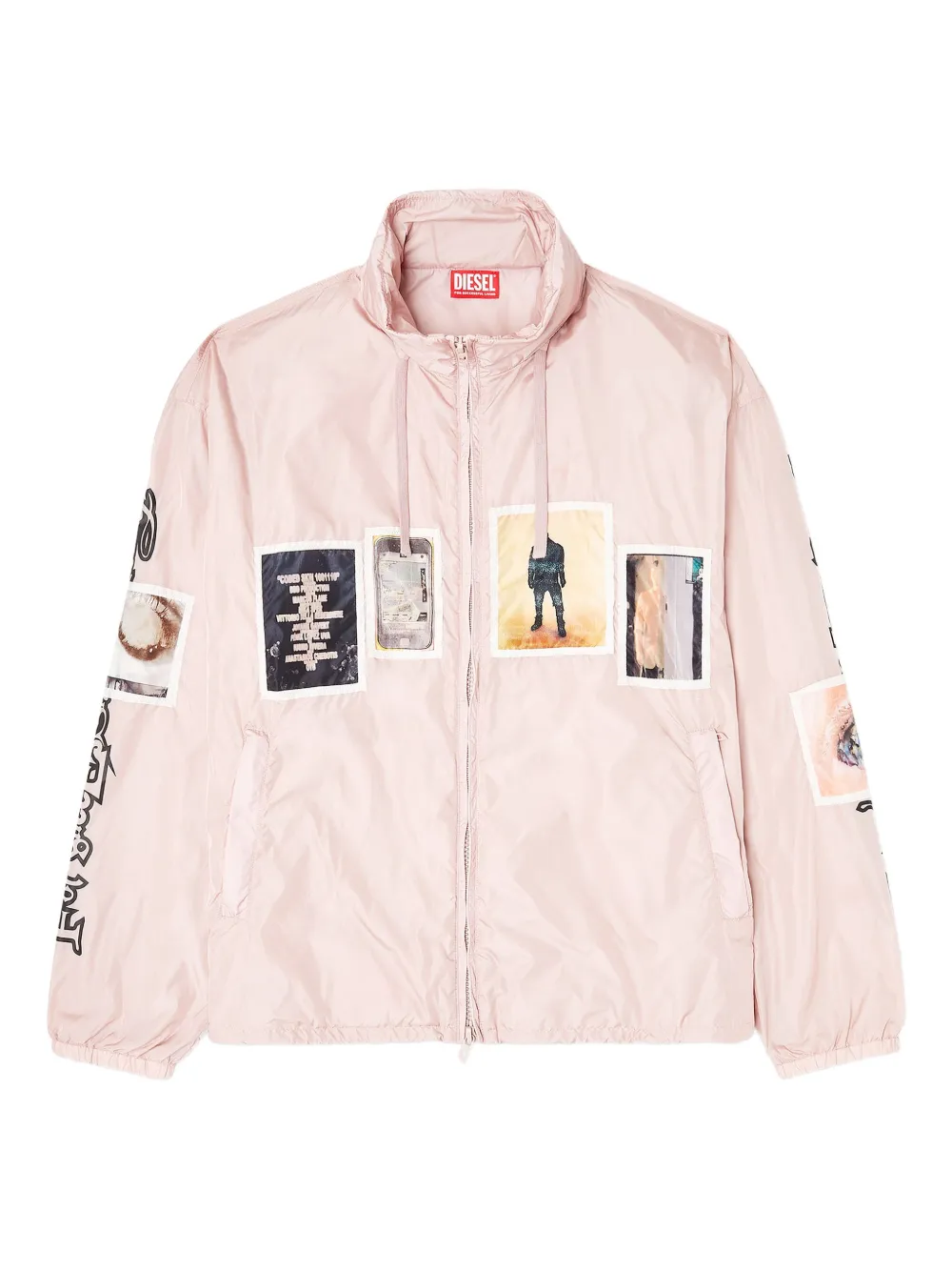 Diesel J-Claus-A-Gsbr graphic-patch bomber jacket - Rosa