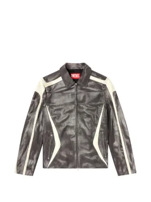Diesel エナメルレザージャケット | グレー | FARFETCH JP