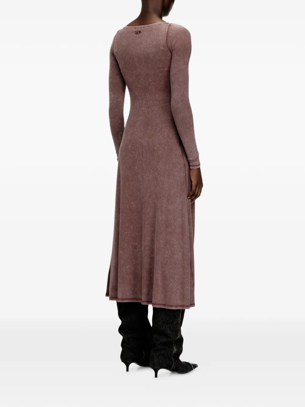  Diesel D-ley Ribbed Buttoned Midi Dress - Brown 