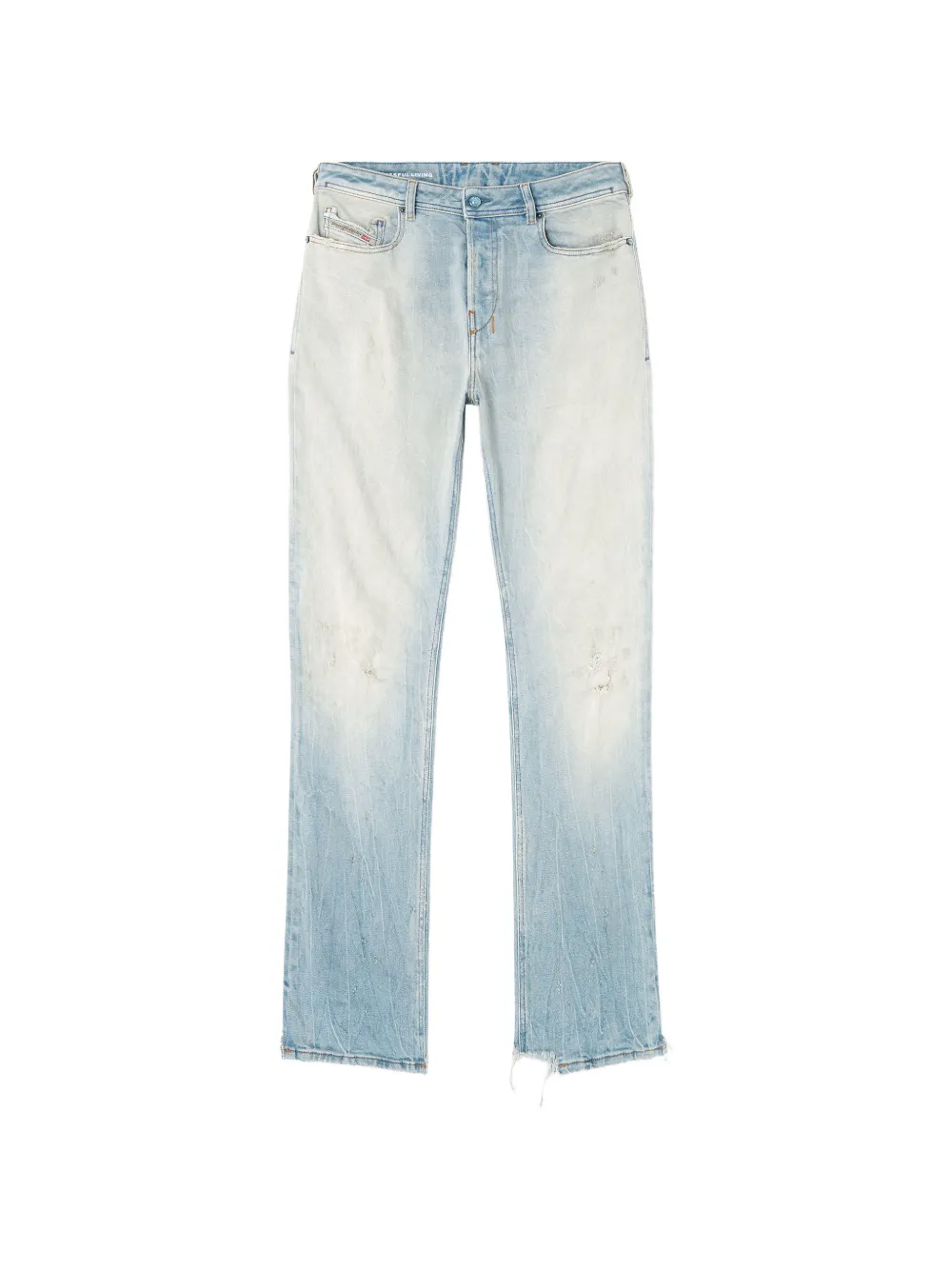 Diesel Zatiny 09N48 frayed bootcut jeans - Blau