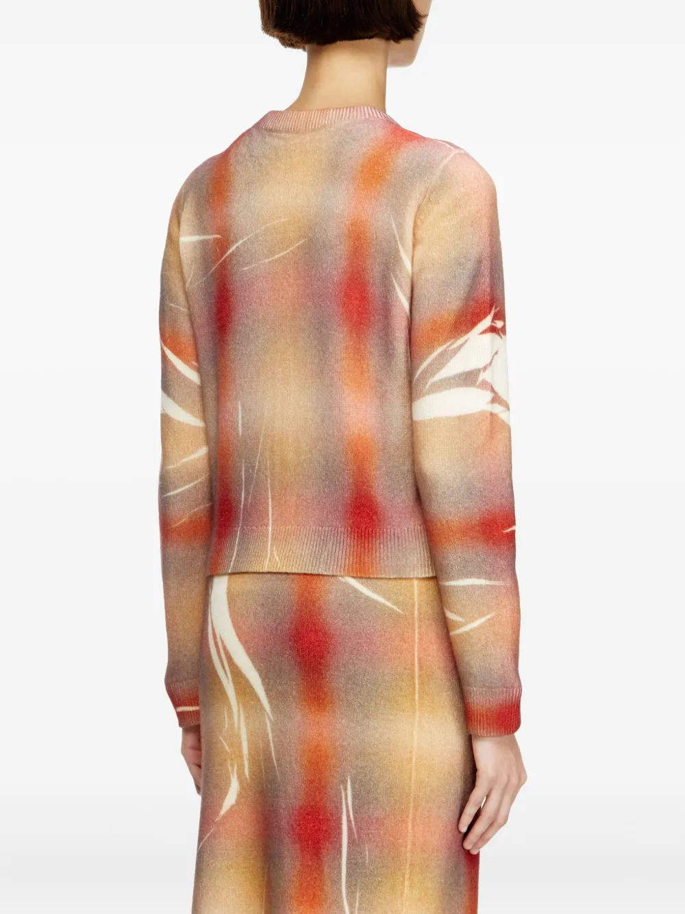 Diesel M-chloty Silver Button Check Cardigan In Multi