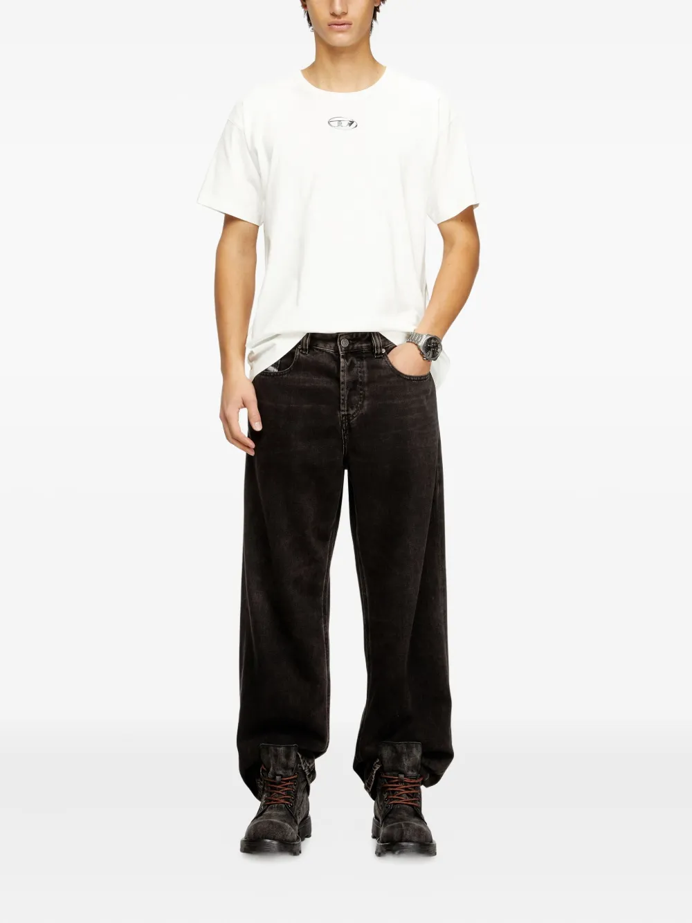 Diesel T-norm-iod T-shirt In Neutral