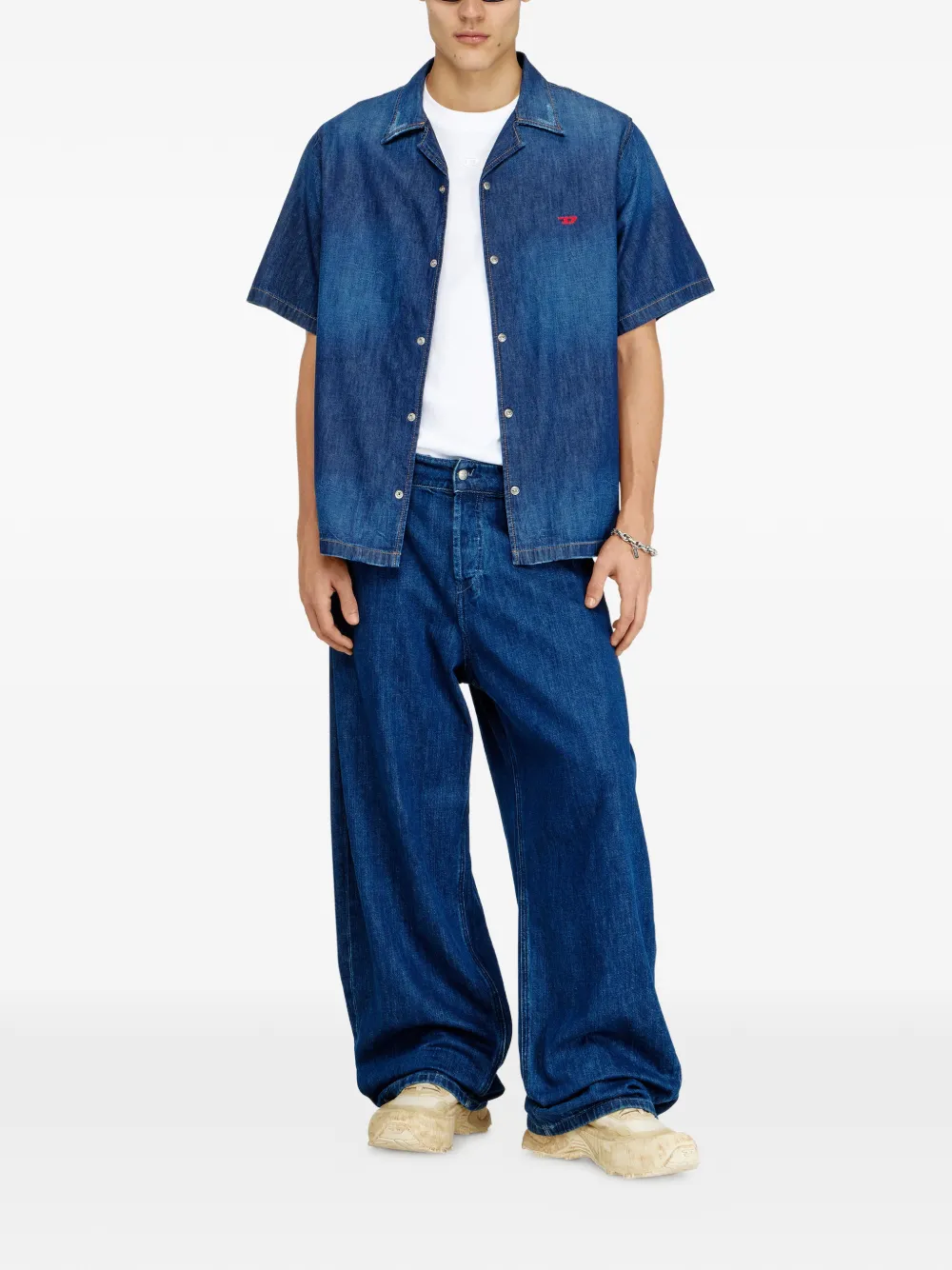  Diesel D-nabil Denim T-shirt - Blue 