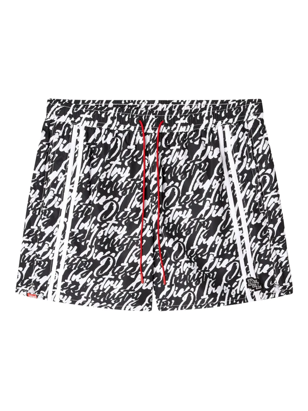 Diesel Soccer-41-D-Pop side-stripe swim shorts - Nero