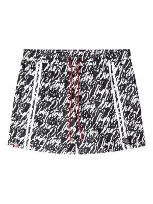 Diesel swim shorts with all-over logo print