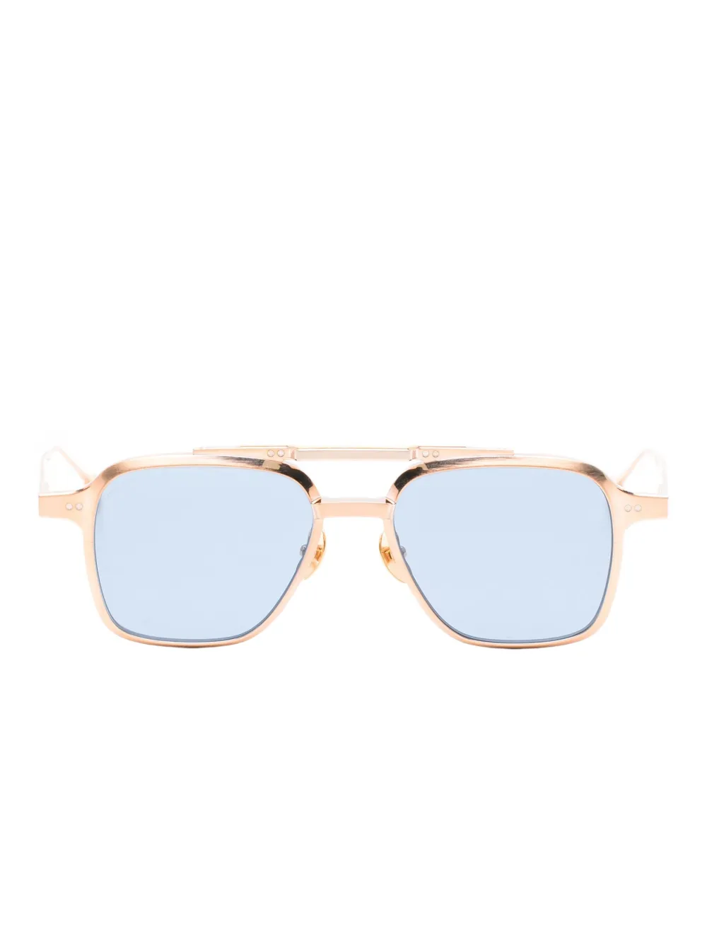 Massada hvide Circle solbriller med firkantet stel | guldtonet | Image 1