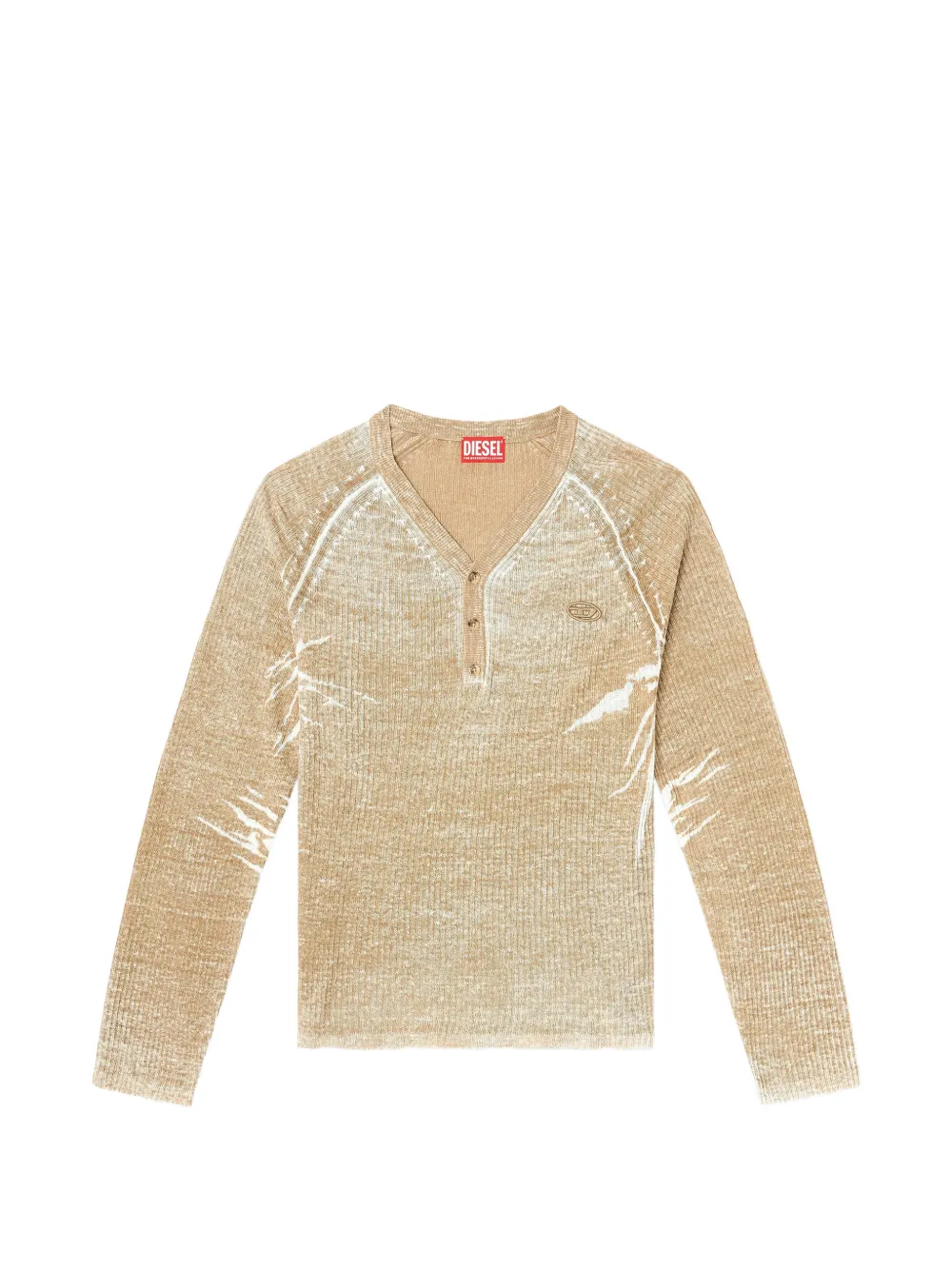 Diesel ribbed V-neck sweater - Nude