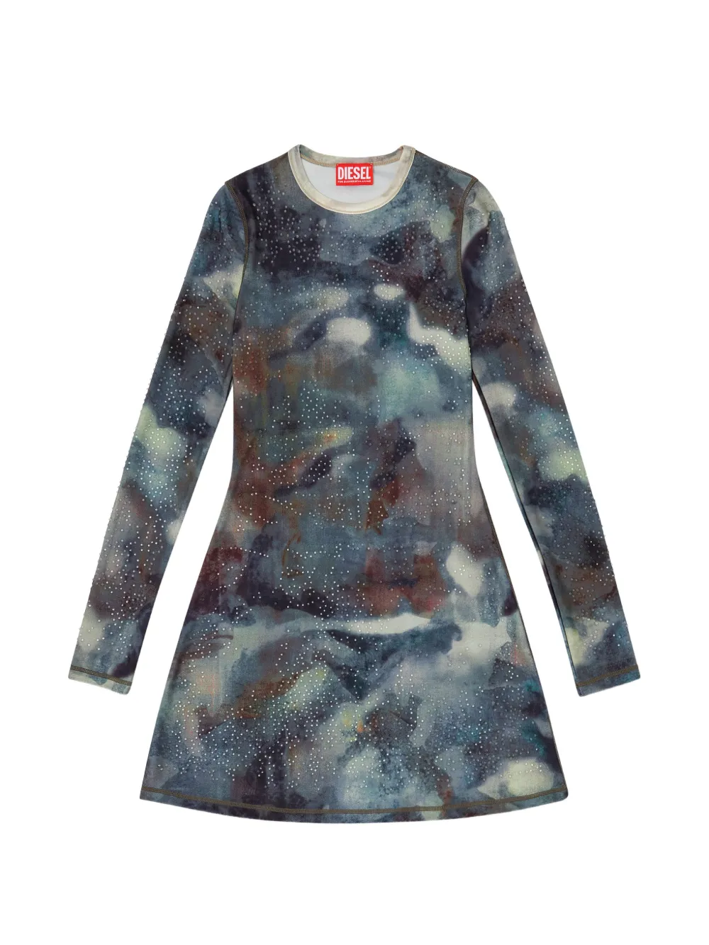 Diesel D-Uplo abstract-pattern mini dress - Blau