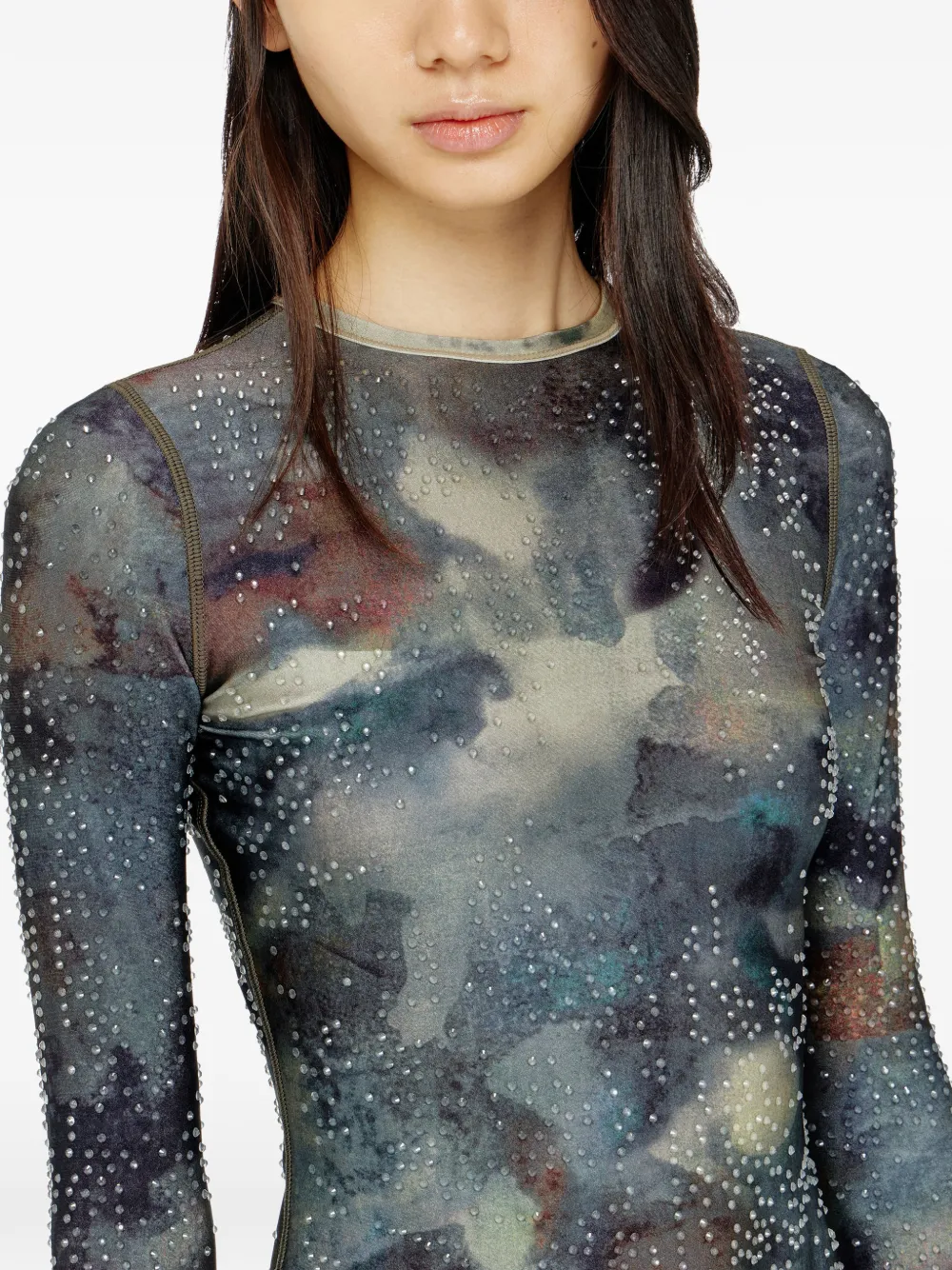 Diesel D-Uplo mini-jurk met abstract patroon Blauw