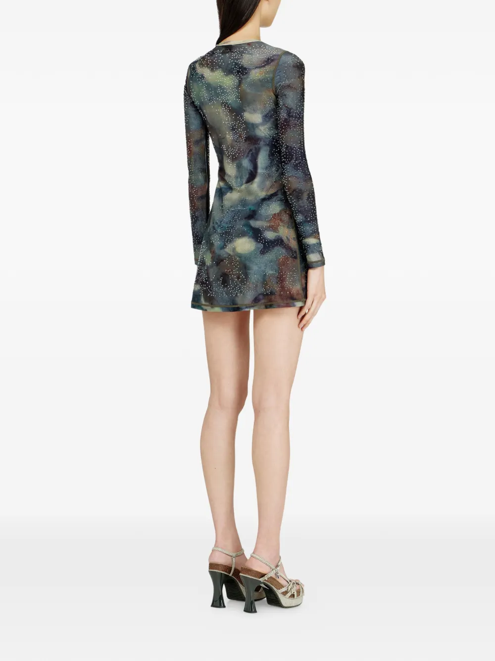Diesel D-Uplo mini-jurk met abstract patroon Blauw