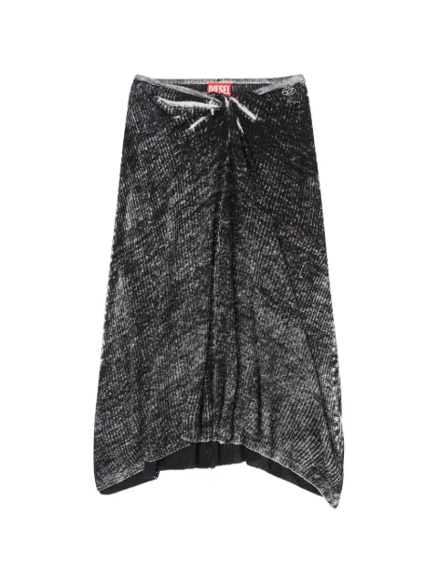 Diesel midi M-Livette twisted-waist skirt