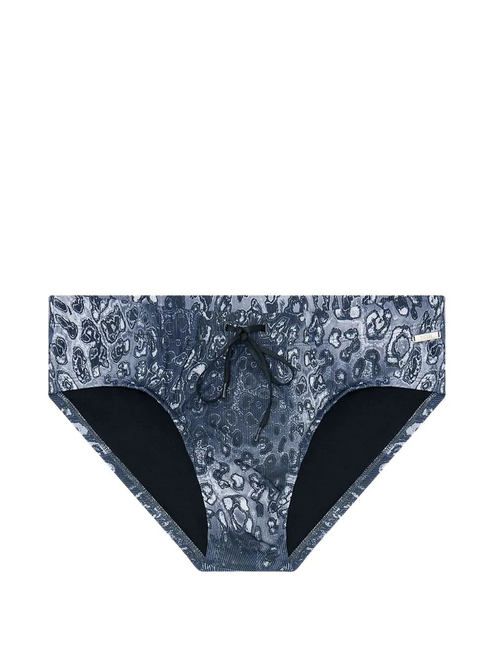 Diesel leopard-print drawstring swim briefs - Blau