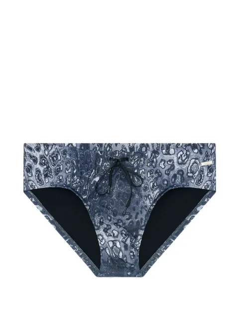 Diesel leopard-print drawstring swim briefs