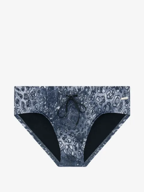 Diesel leopard-print drawstring swim briefs