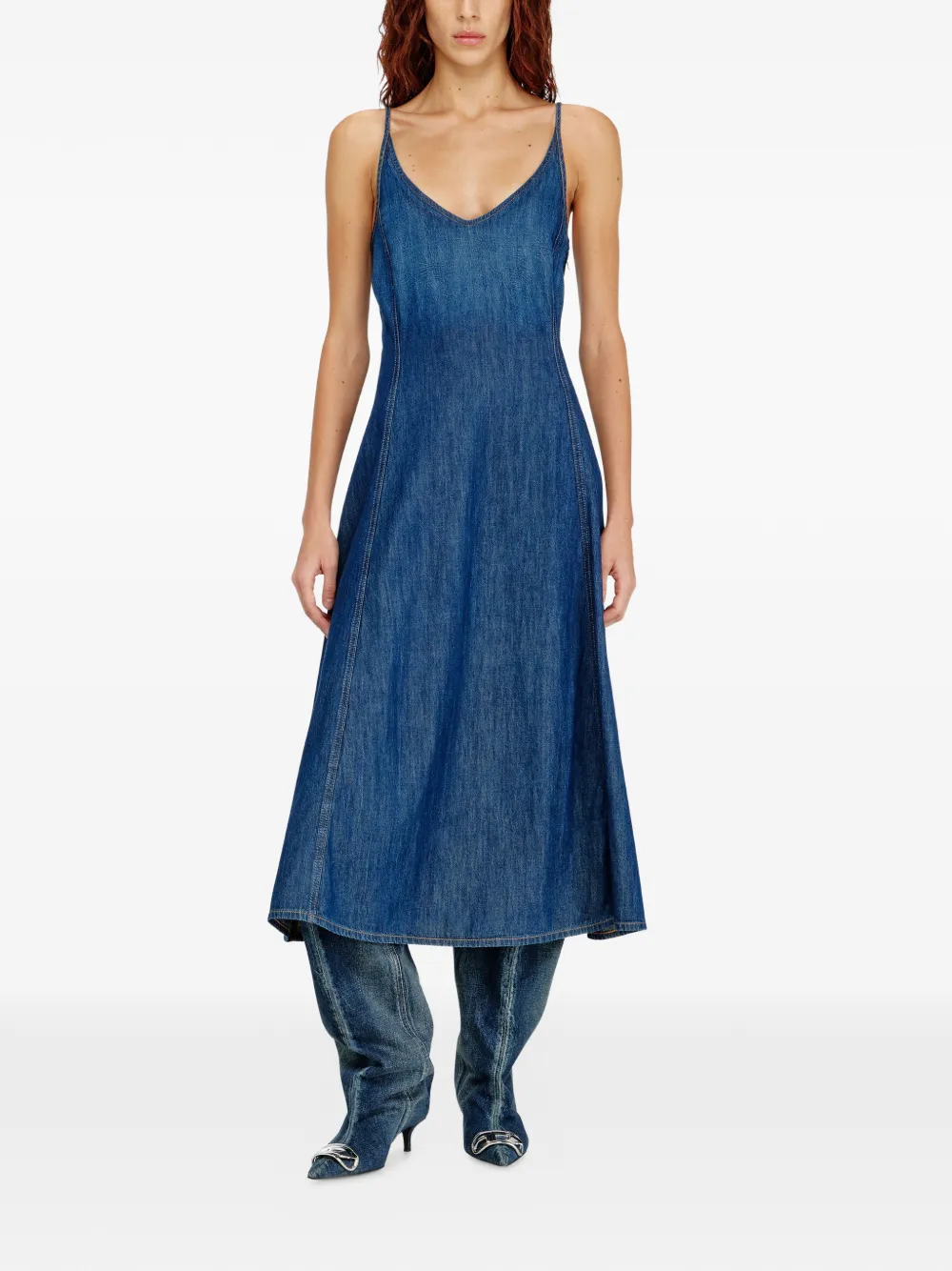 Diesel De-Beld-D midi-jurk Blauw
