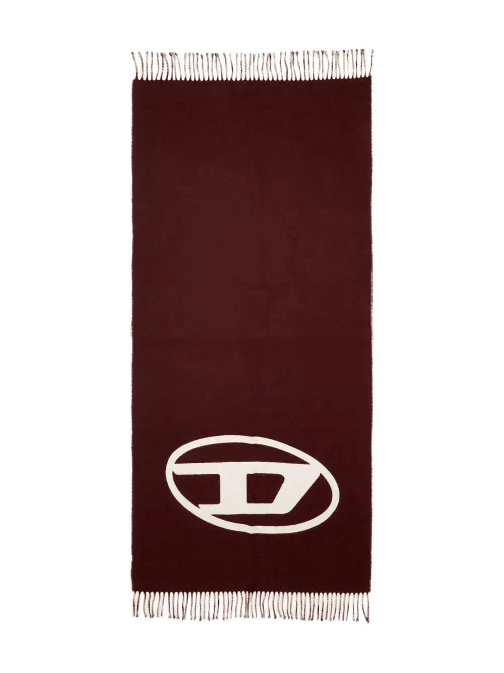 Diesel S-Tevie sjaal met franje en ovalen D-logo - Bruin