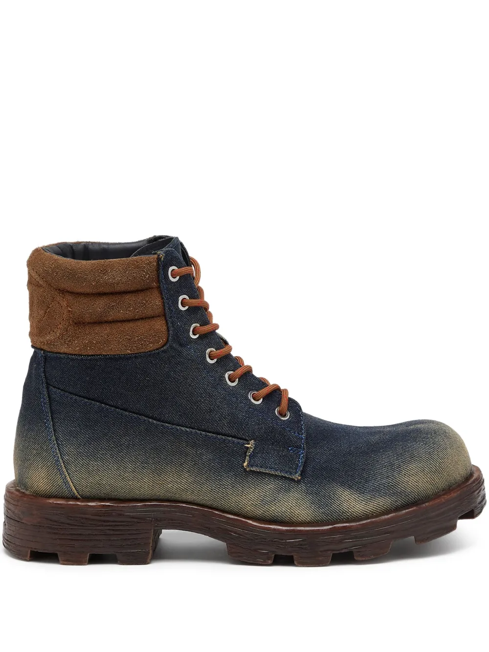 Diesel  D-Hammer padded-collar lace-up boots | Blue | Image 1