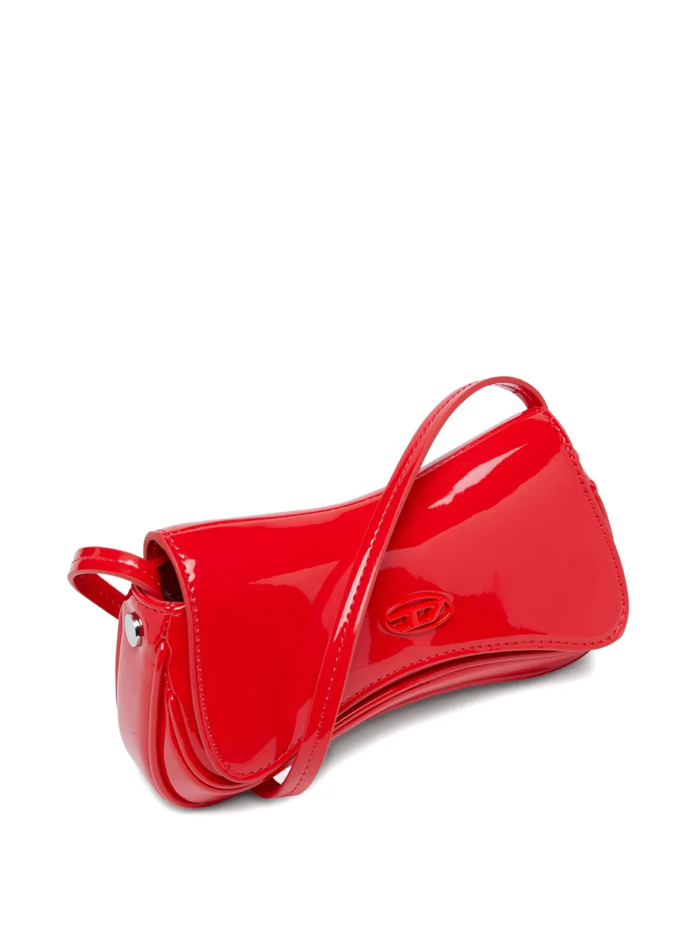 Diesel Play-small Crossbody Bag In Glossy Pu In Red