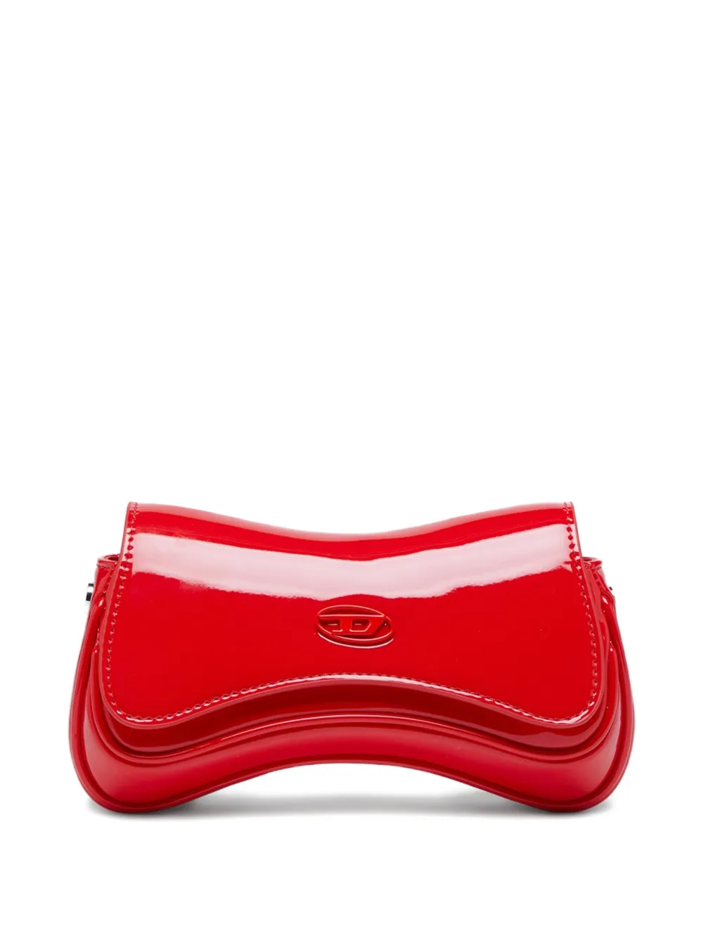 Diesel Play-small Crossbody Bag In Glossy Pu In Red