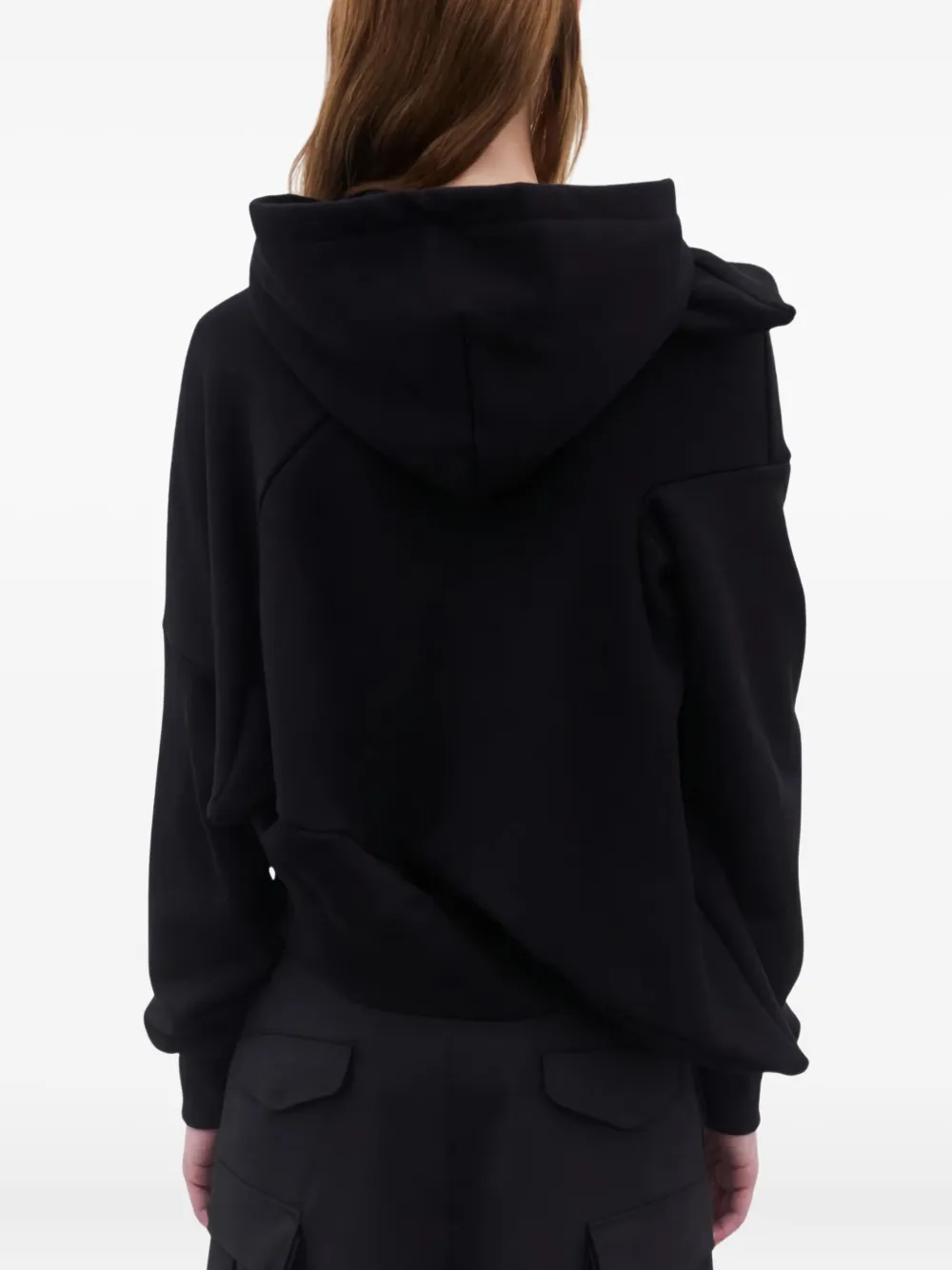 Junya Watanabe Asymmetric-design Cotton Hoodie In Black