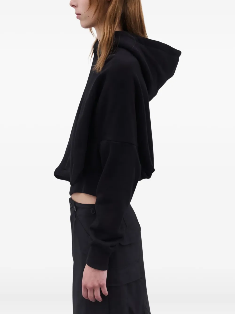 Junya Watanabe Asymmetric-design Cotton Hoodie In Black