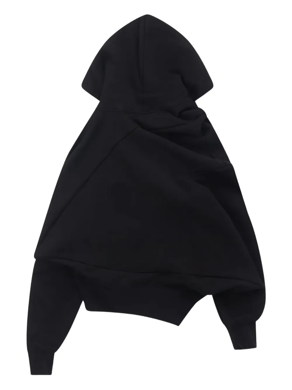 Junya Watanabe Asymmetric-design Cotton Hoodie In Black