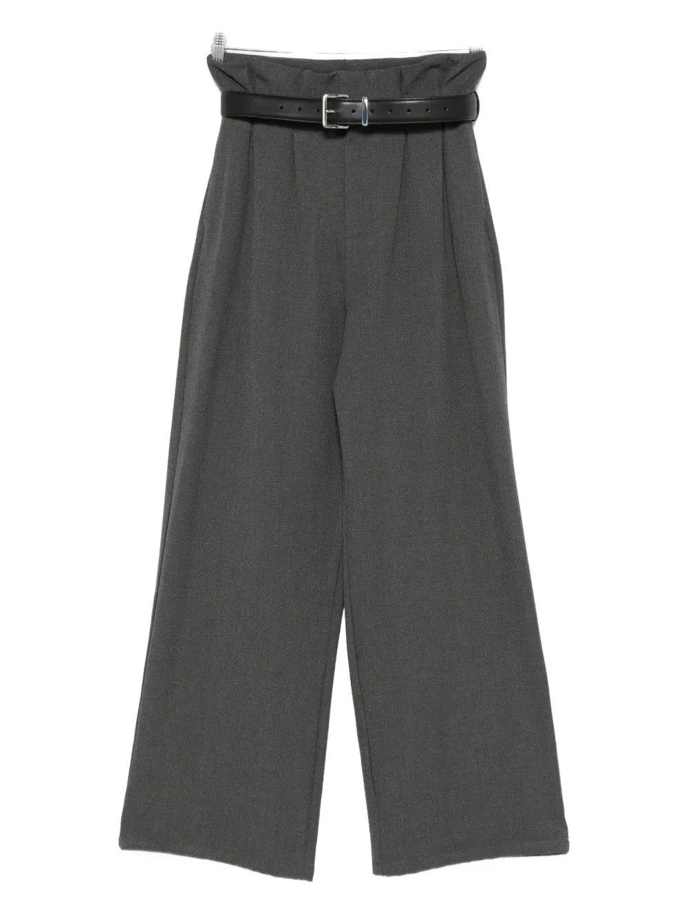 Eleh Belted-waist Trousers In Gray