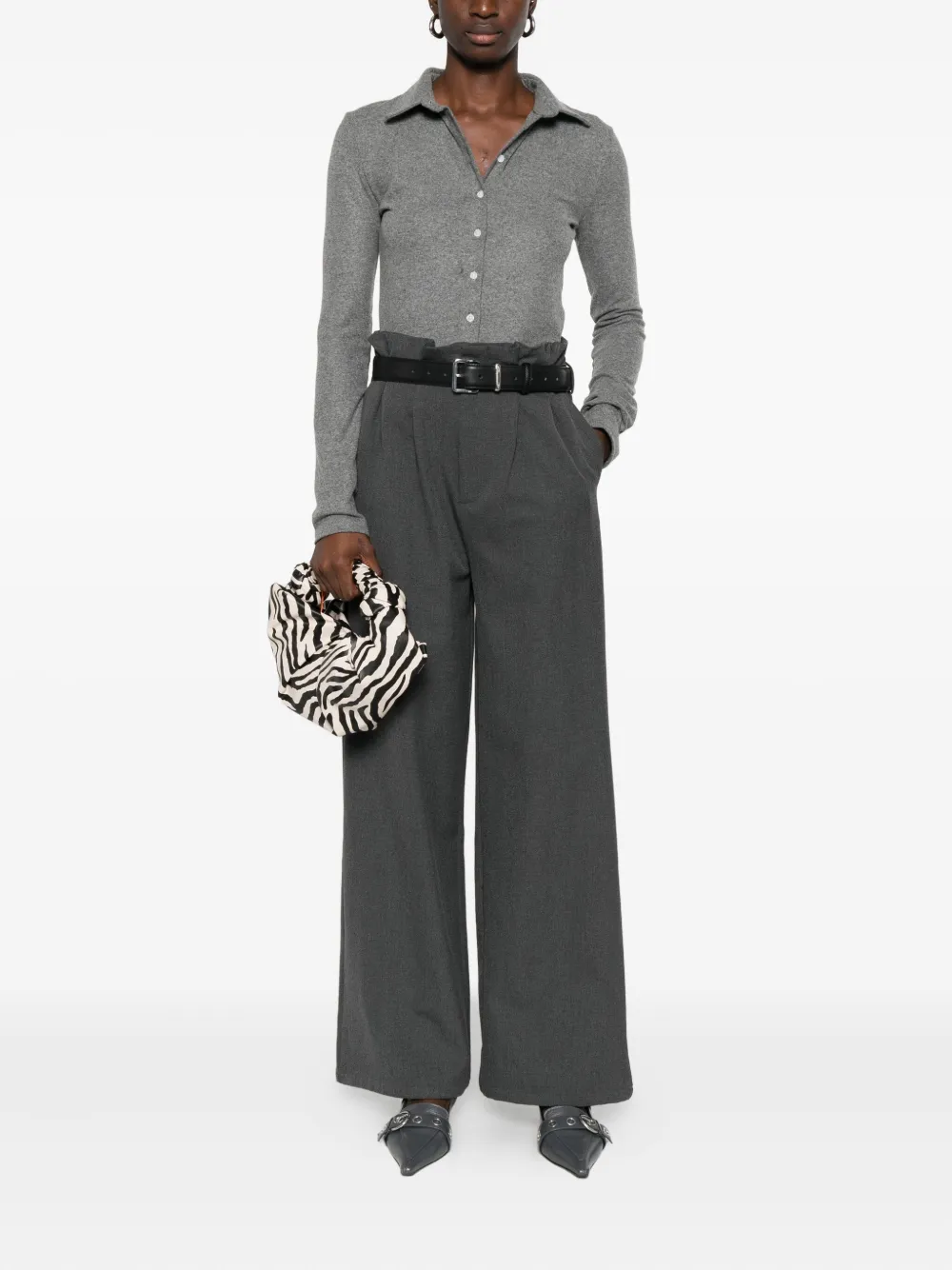 Eleh belted-waist trousers - Grijs