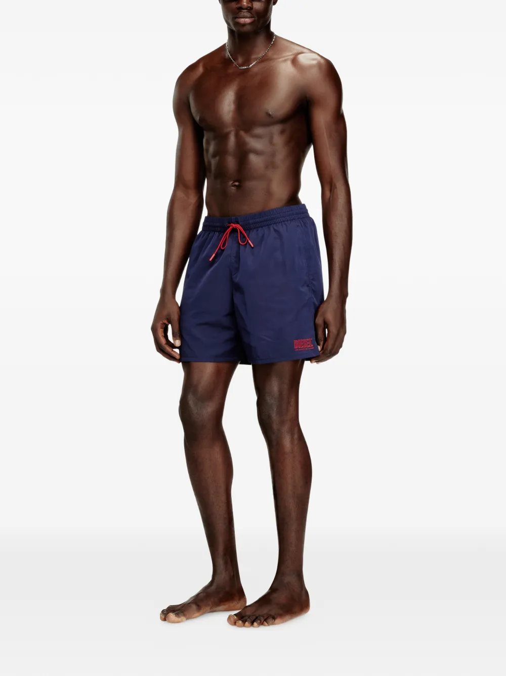 Diesel drawstring logo-detail swim shorts - Blu
