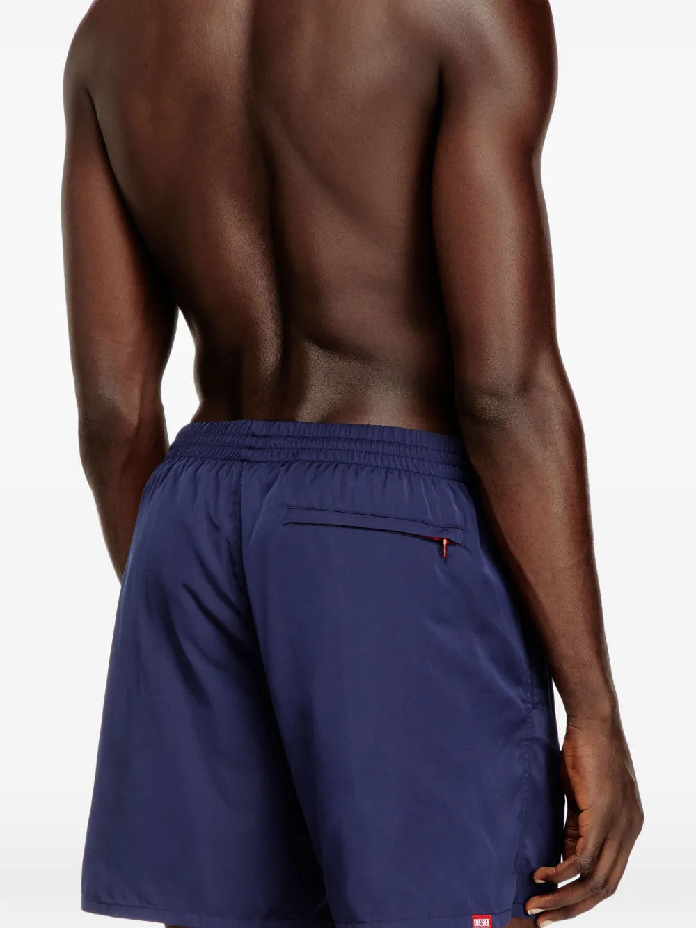 Diesel Drawstring Logo-detail Swim Shorts In Blue
