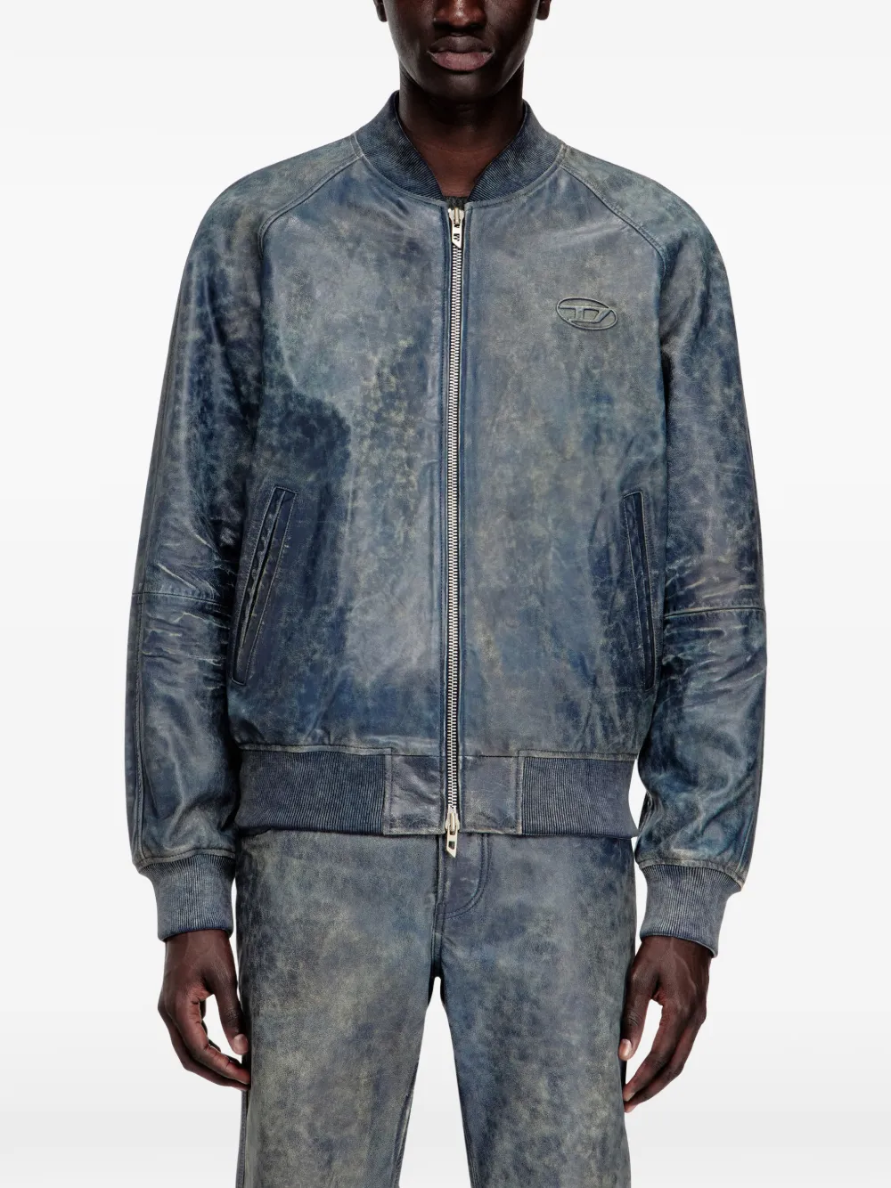 Diesel L-Cobb レザー ボンバージャケット | ブルー | FARFETCH JP