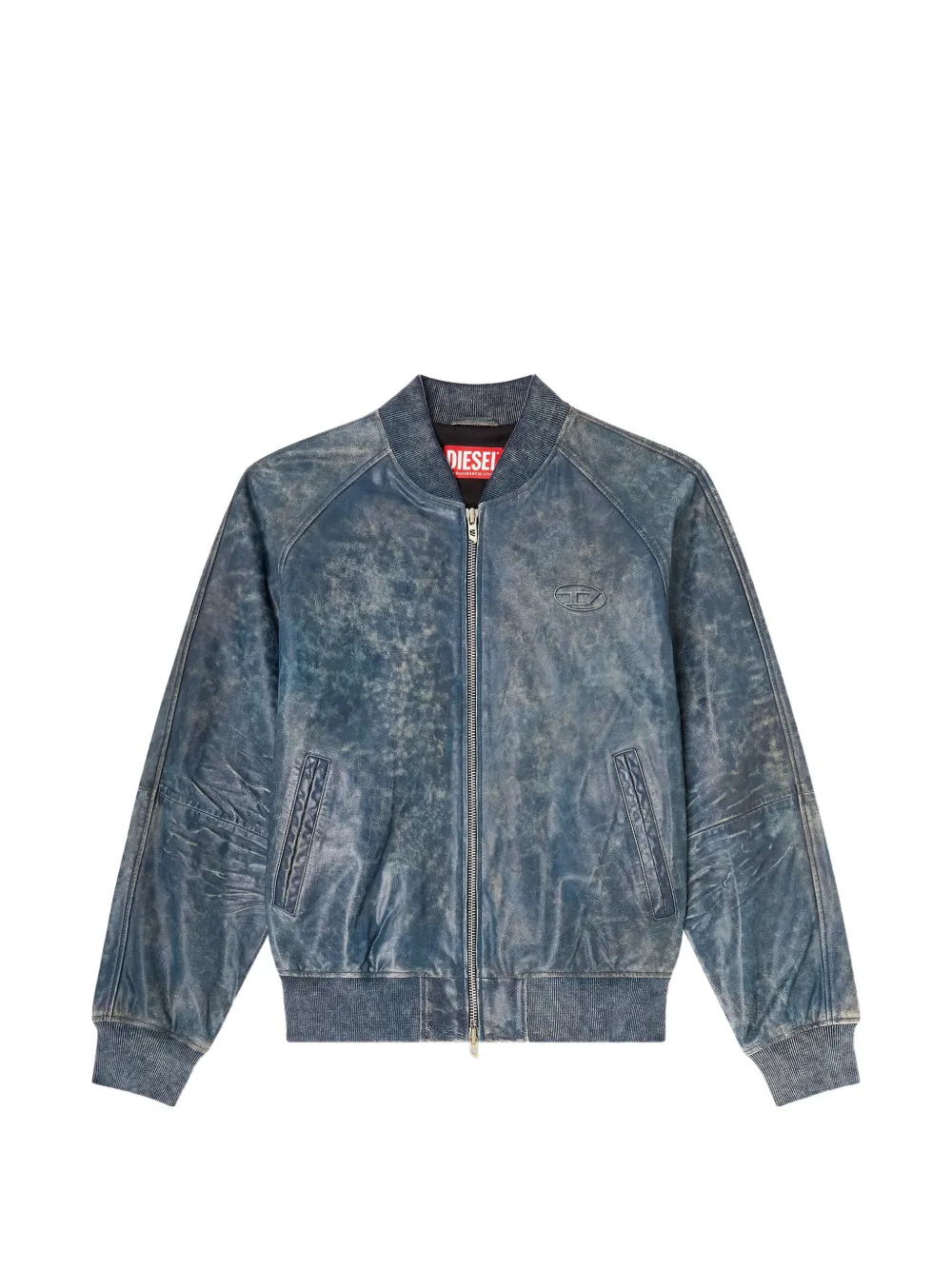 Diesel L-Cobb leather bomber jacket - Blu