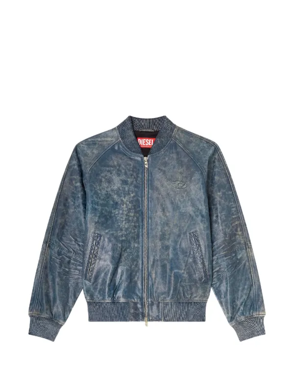 Diesel L-Cobb レザー ボンバージャケット | ブルー | FARFETCH JP