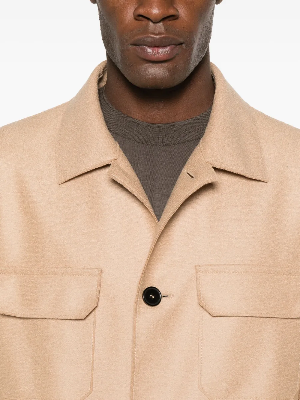 Harris Wharf London Jack van scheerwol met zak Beige