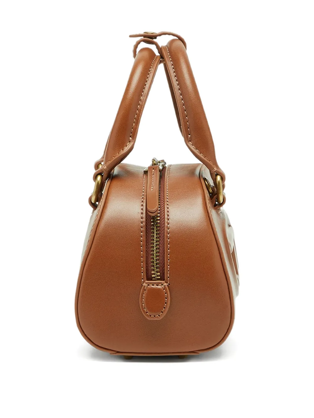 Diesel 1dr Dome Embossed Oval Logo Crossbody Bag In Brown