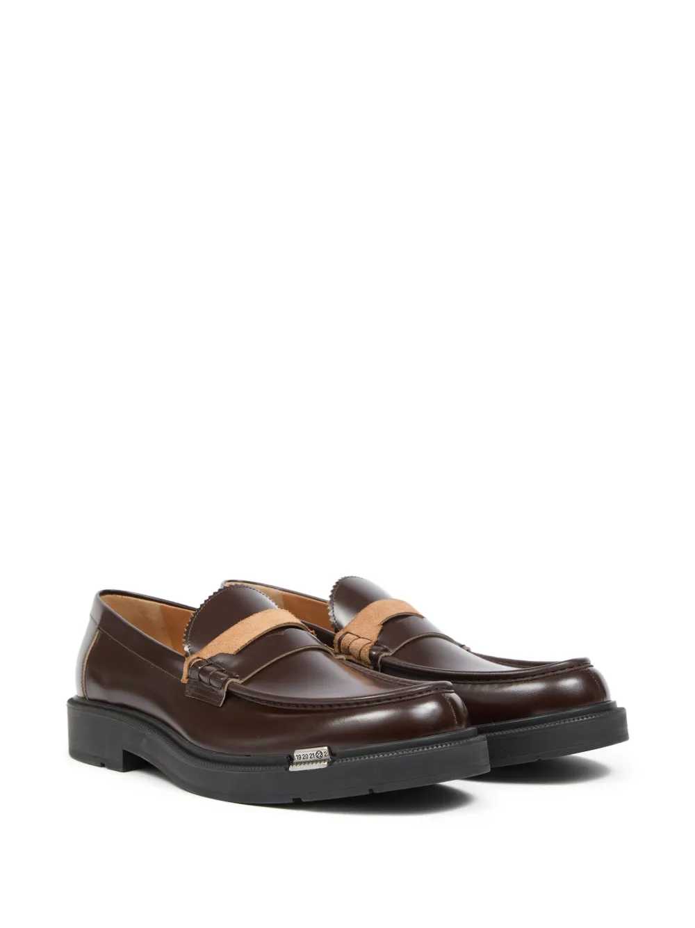 Maison Margiela Leren loafers met bandje - Bruin