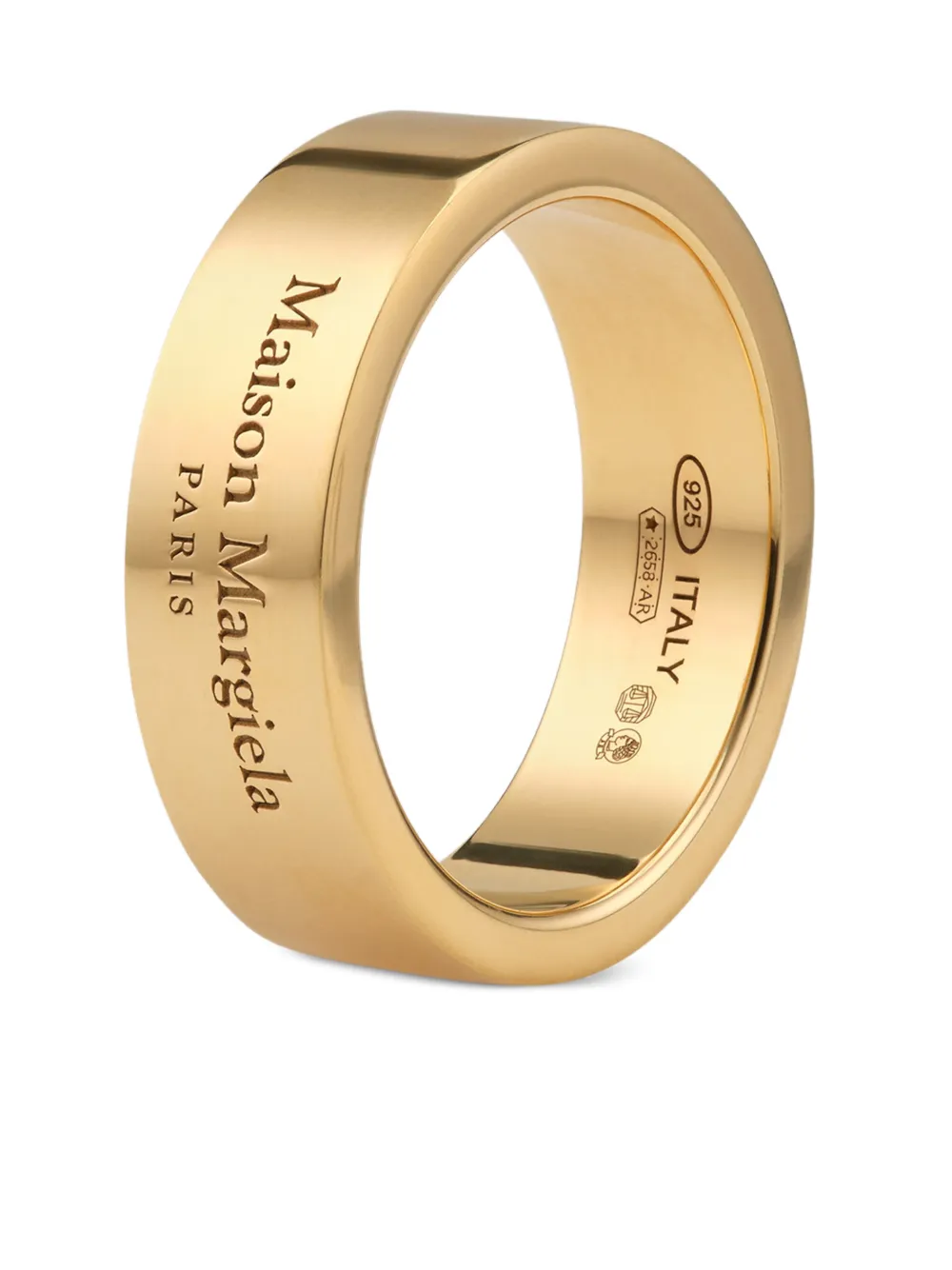 Maison Margiela Anello con logo - Oro