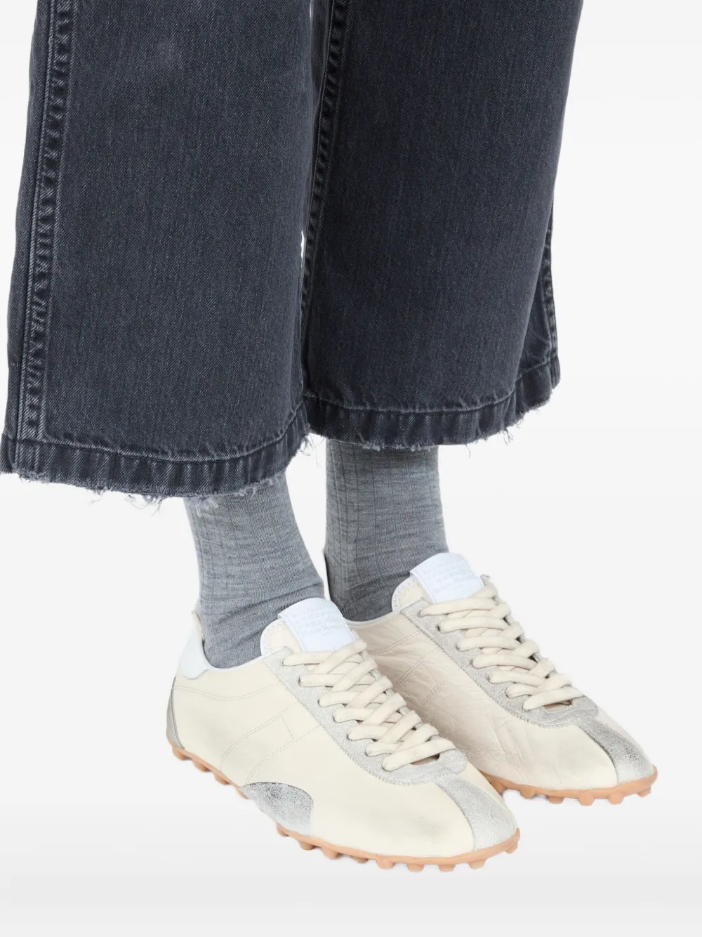 Maison Margiela Sneakers met suède vlak Geel