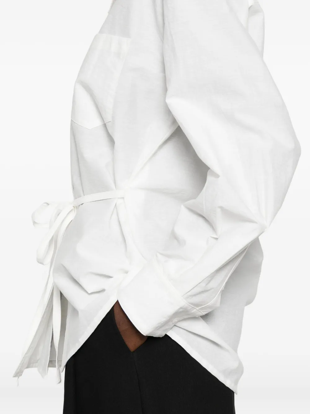 Eleh Tie-waist Shirt In White